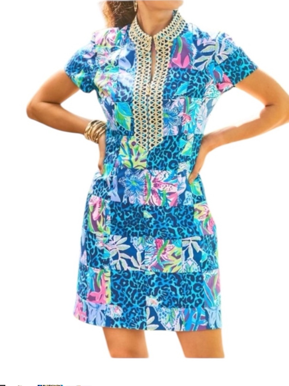 NWOT Lilly Pulitzer Size 10 Andrea Stretch
Shift Dress Pink Blue